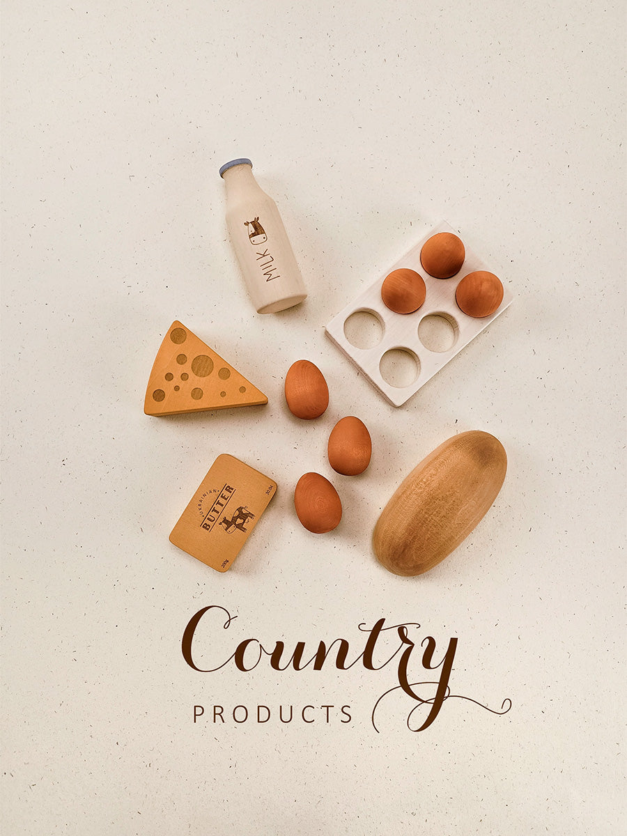 WOODEN PLAY FOOD SET / COUNTRY PRODUCTS
