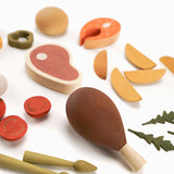 WOODEN PLAY FOOD SET / DINNER