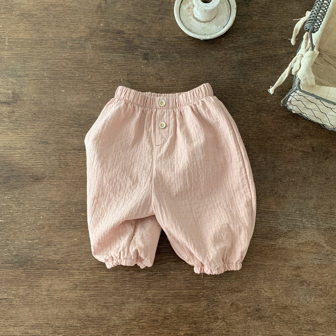 Square Cotton Pants für Babys – Weiche Baumwollhosen mit elastischem Bund