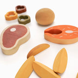 WOODEN PLAY FOOD SET / DINNER