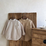 Caramel Sweatshirt - Minimalist children's sweater with turtleneck in pastel colors