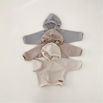 Cozy Monica Hoodie in neutral colors, perfect for babies and toddlers, showcasing stylish waffle texture.