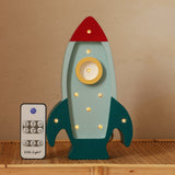 Little Lights Space Rocket Mini Lamp in Teal - Child-friendly LED night lights