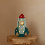 Little Lights Space Rocket Mini Lamp in Teal - Child-friendly LED night lights