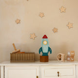 Little Lights Space Rocket Mini Lamp in Teal - Child-friendly LED night lights