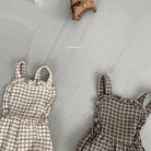 Yoru Check Dungarees Bodysuit Bebe Holic