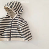 Broccoli Stripe Hooded Zip-up Jacket