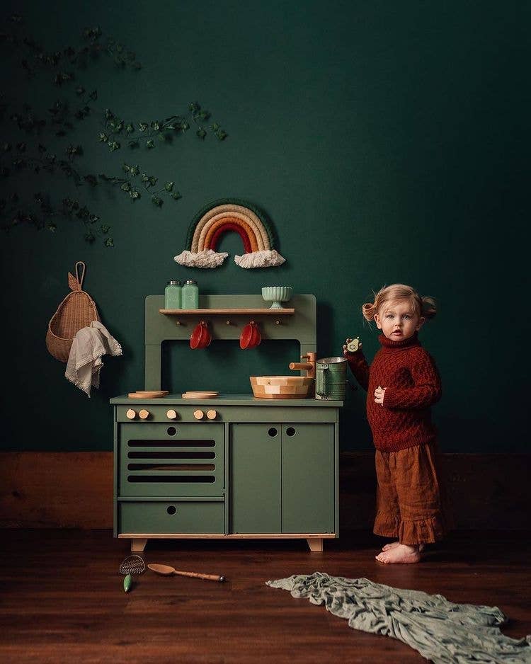 Pre-order Dusty Green wooden play kitchen
